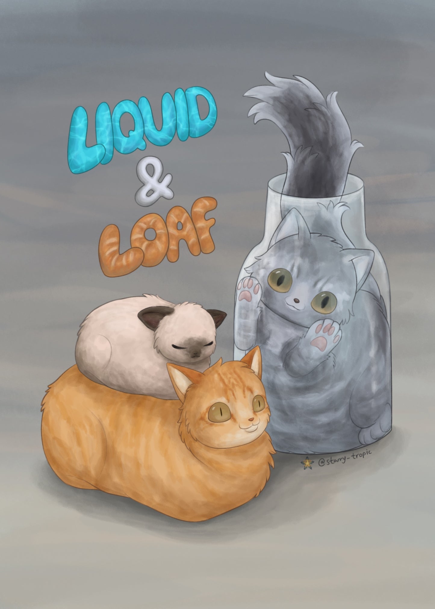 Loaf and Liquid Cat - Print