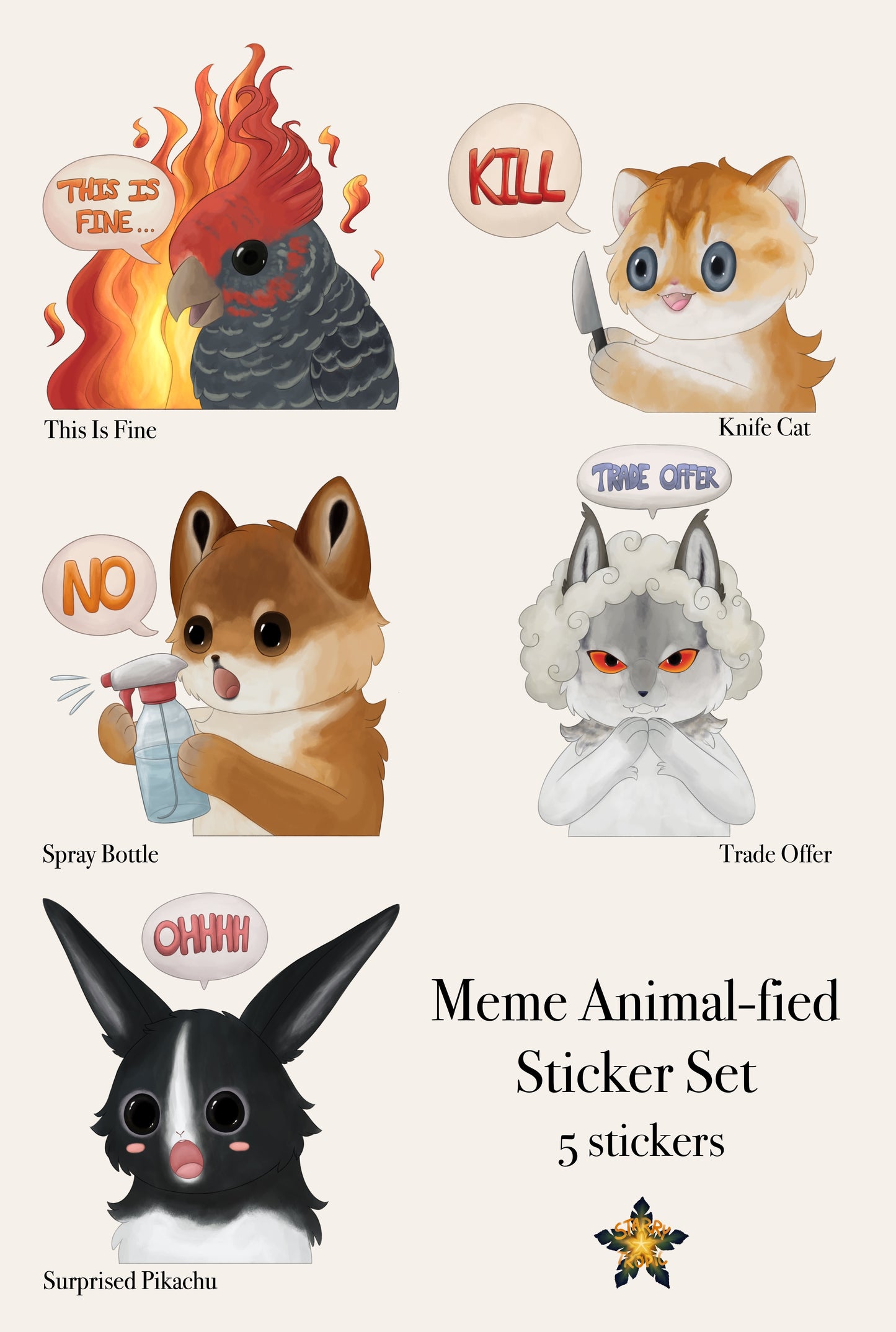 Meme Animal-fied Sticker Set
