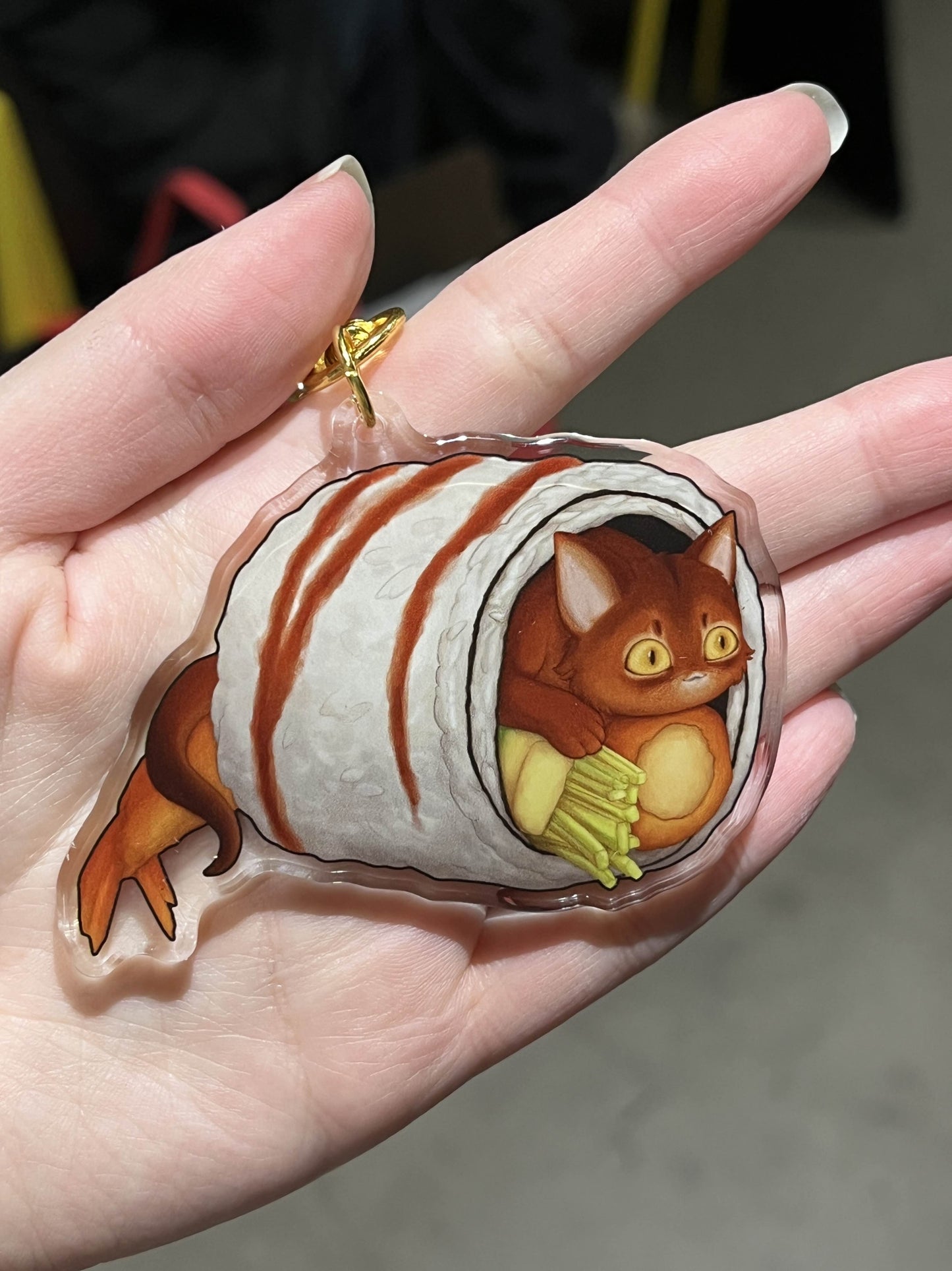 Sushi Cat Acrylic Keychain